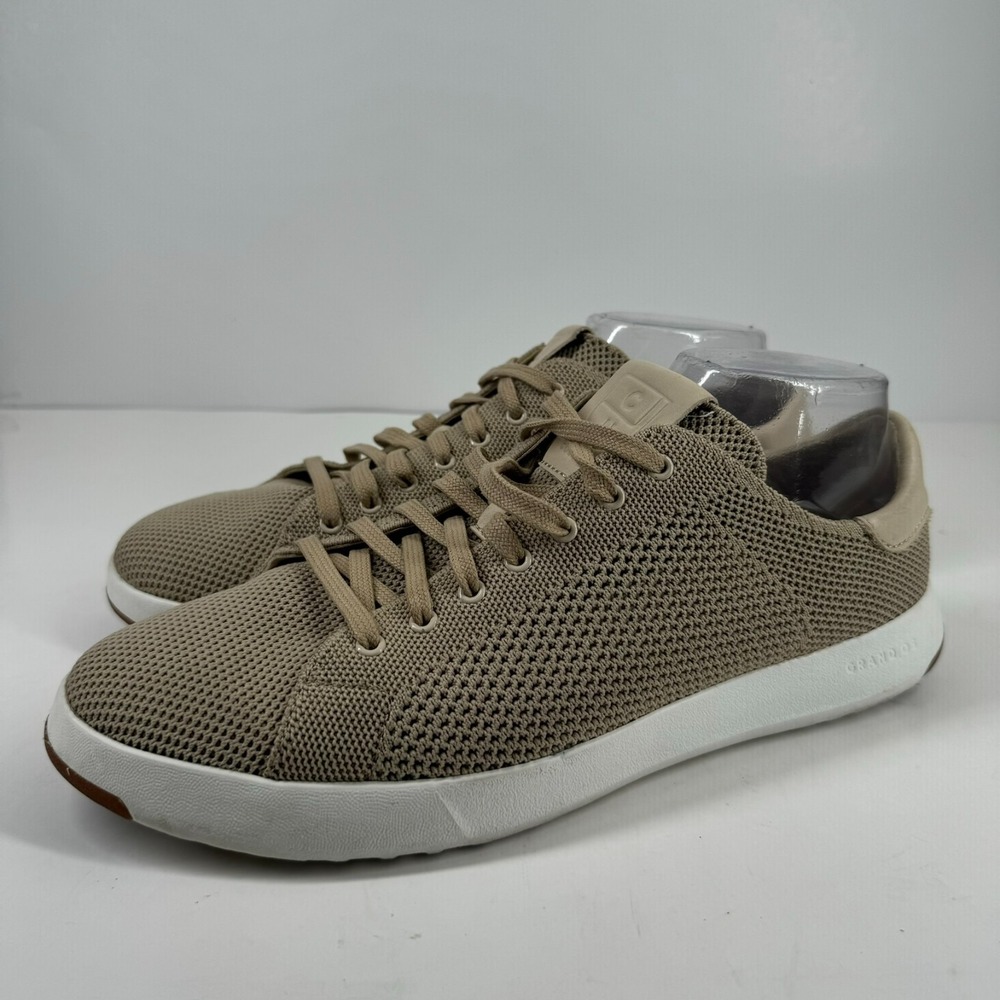 Cole Haan GrandPrø Tennis Stitchlite Men's US 9M Beige Knit Sneakers C26629